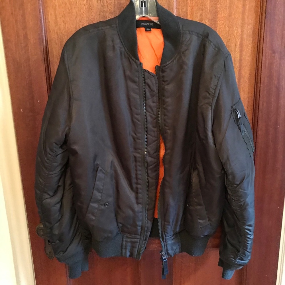 Army Green Puffer with Orange Lining